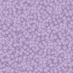 Fototapeta na wymiar Vector abstract purple swirls seamless pattern background with