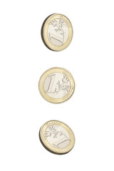 Euro coins isolated on white