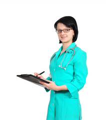 doctor holding  clipboard