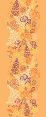 Vector desert flowers and leaves elegant vertical seamless