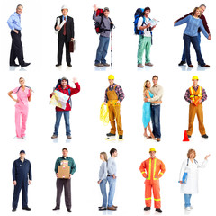 Group of workers people set.