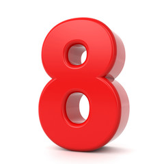 3d shiny red number collection - 8
