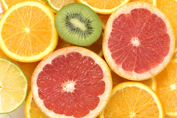 Close up sliced citrus collection