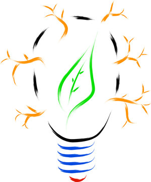bulb and leaf eco concept of nature