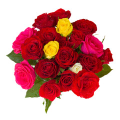 round bouquet of roses