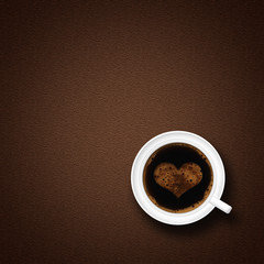 coffe cup on a brown background