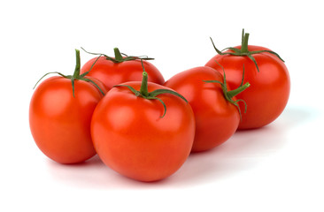 Tomato isolated on white background.