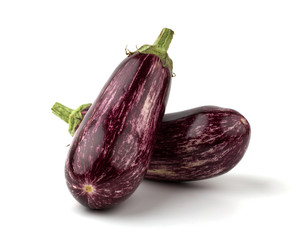 Two eggplants isolated on white