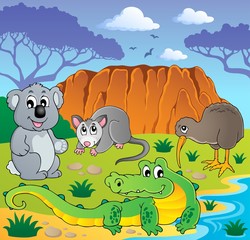 Fototapeta premium Australian animals theme 3