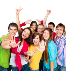 Happy young group of people