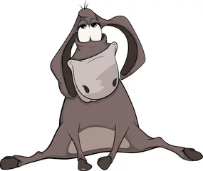 Raamstickers The little burro. Cartoon © liusa