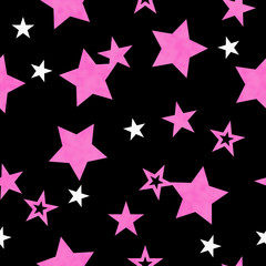 Purple, White and Black Star Fabric Background