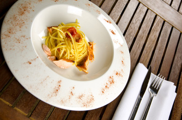 Pasta with salmon