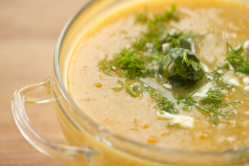 puree soup with Brussels sprouts