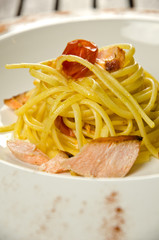 Pasta with salmon