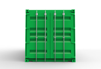 Green cargo container door