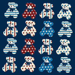 Teddy bears, elements for scrapbook, greeting cards