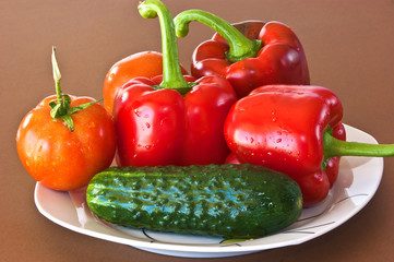 vegetables in a plate