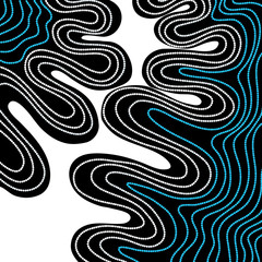 Abstract hand-drawn waves pattern