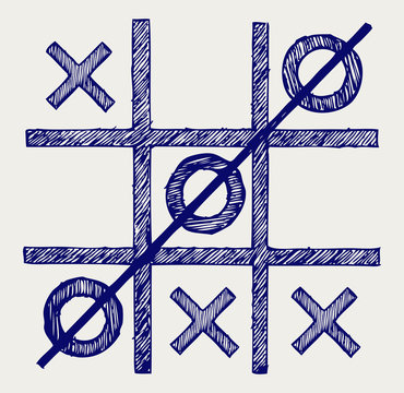 Tic Tac Toe. Doodle Style