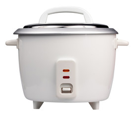 Electric rice cooker isolated on white