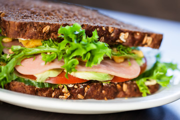 Ham and tomato sandwich.