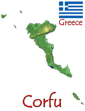 Corfu Island Greece Europe national emblem map symbol motto