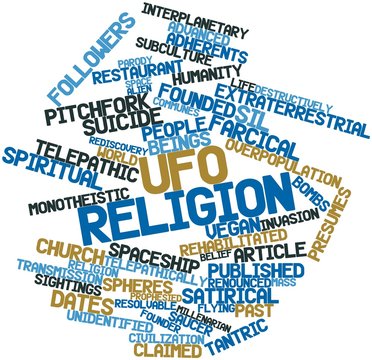 Word cloud for UFO religion