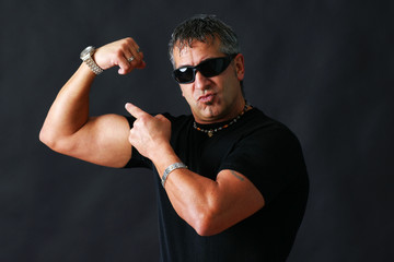 Tough guy showing off