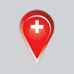 Blood drop with medical cross .