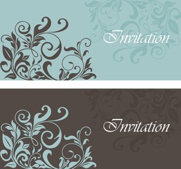 Set of floral invitation cards.