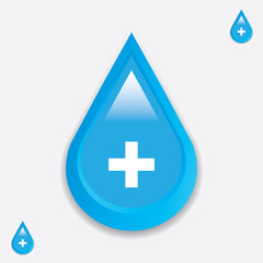 Fototapeta premium Blood drop with medical cross .