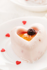 Heart-shaped dessert for Valentine's Day