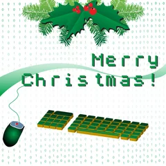 Aluminium Prints Pixel Merry Christmas in pixels