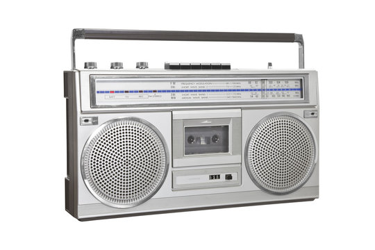 Vintage Boom Box Blaster Portable Stereo with Clipping Path