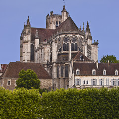 Fototapeta na wymiar Auxerre cathedral in Burgundy, France.