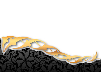 Altın sarmaşık ve siyah fon