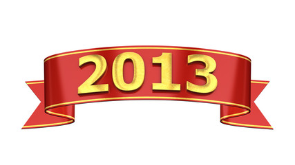 Red and gold decoration ribbon , 2013