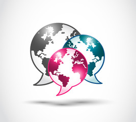 technology world of speech bubbles