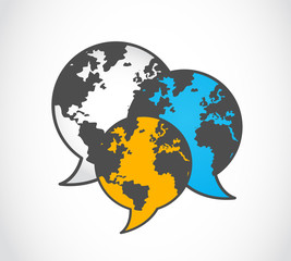communication world logo vector