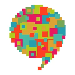 Cercles muraux Pixels Bulle de dialogue de la diversité pixélisée