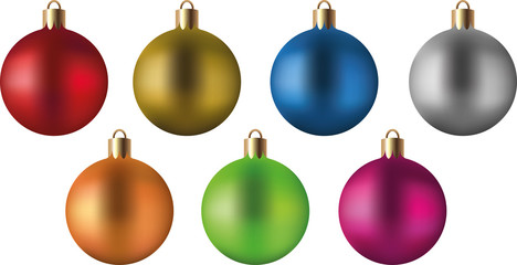 christmas balls decorations photo-realistic illustration