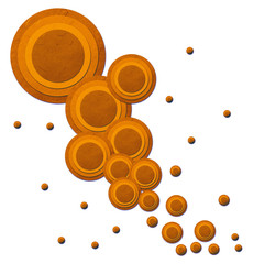 Rice paper cut  orange Geometrical abstact