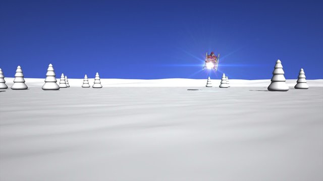 Der Weihnachtsmann auf dem Weg zur Arbeit