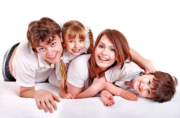 Happy family with children.