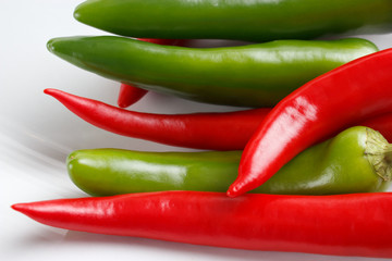 Jalapenos an hot red chili peppers closeup