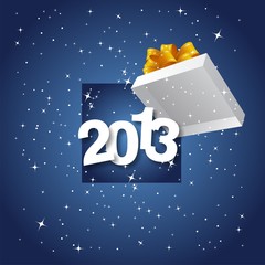 New Year 2013 blue gift art design vector