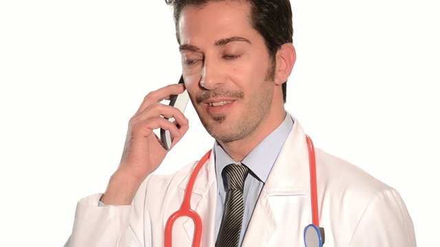 doctor using a cellphone