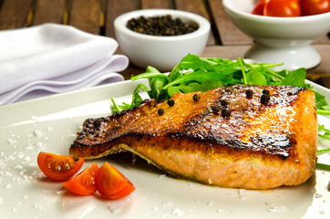 Baked salmon fillet