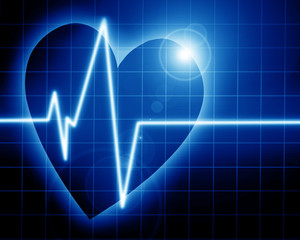 Heart beat on clinic monitor